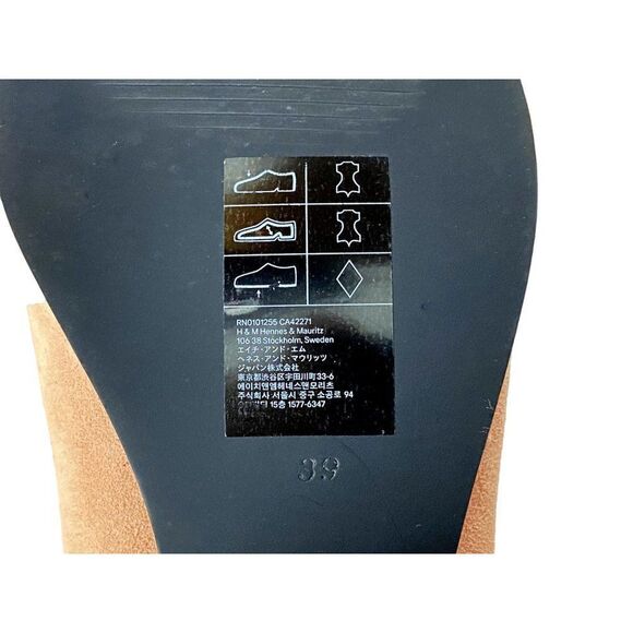 H&M Pink Suede Hooties Vamp Pointed Toe Stacked Heel Shoes Size 8 NEW - Picture 7 of 11